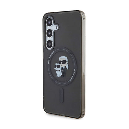 Karl Lagerfeld IML Karl & Choupette Glitter MagSafe - Samsung Galaxy S24 dėklas (juodas)