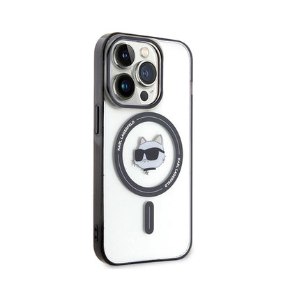 Karl Lagerfeld IML Choupette Head MagSafe - „iPhone 15 Pro Max“ dėklas (permatomas)