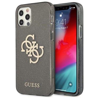 Guess Glitter 4G Big Logo – dėklas iPhone 12 Pro Max (juodas)