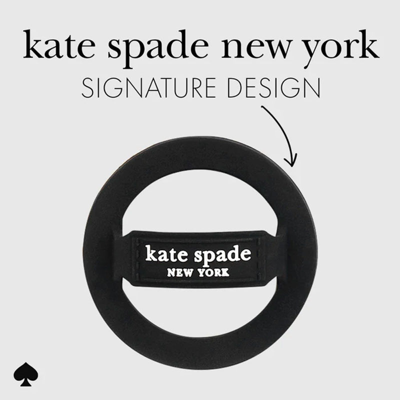 Kate Spade New York magnetinis laikiklis su kilpa - MagSafe pirštų laikiklis (juodas)