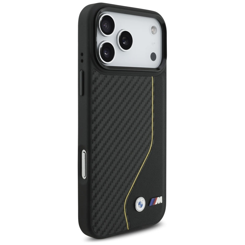 BMW M Carbon Line & Logo MagSafe dėklas iPhone 17 Pro Max (geltonas)