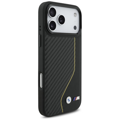 BMW M Carbon Line & Logo MagSafe dėklas iPhone 17 Pro Max (geltonas)