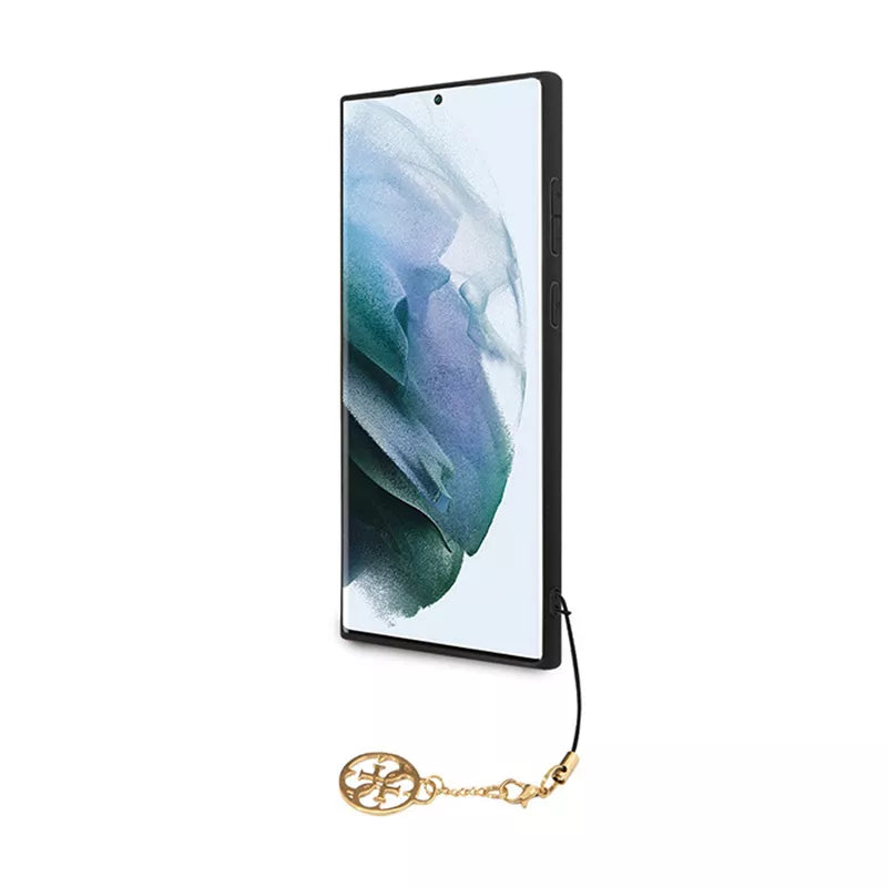 Guess 4G Charms Collection – dėklas Samsung Galaxy S24 Ultra (juodas)