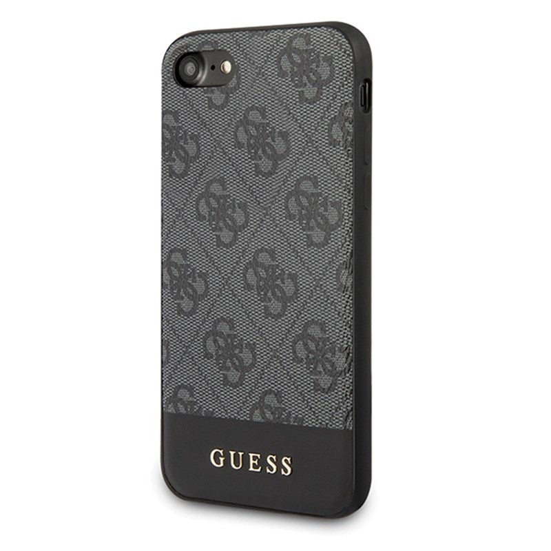 Guess 4G Bottom Stripe kolekcija – dėklas iPhone SE 2020 / 8 / 7 (pilkas)