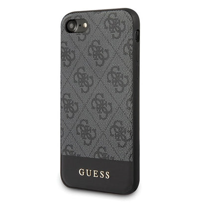 Guess 4G Bottom Stripe kolekcija – dėklas iPhone SE 2020 / 8 / 7 (pilkas)