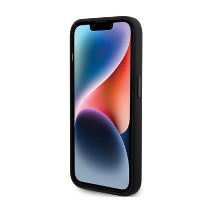 Karl Lagerfeld silikonas Karl & Choupette galvos – dėklas iPhone 15 Pro (juodas)