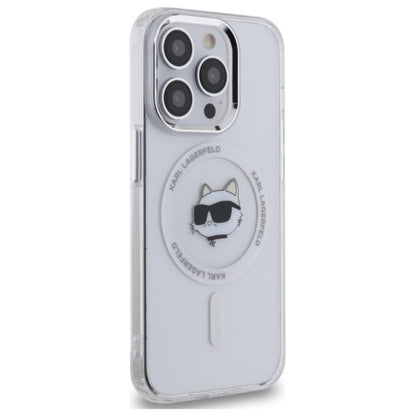 Karl Lagerfeld IML Metal Choupette Head MagSafe – Dėklas, skirtas iPhone 14 Pro (baltas)