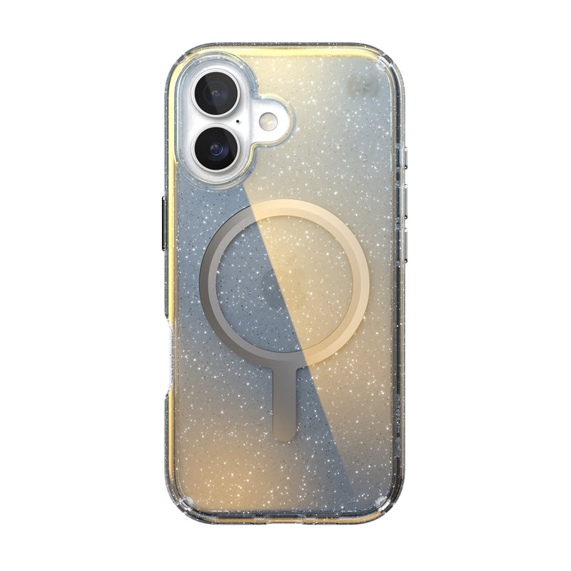 Speck Presidio Lux MagSafe - iPhone 17 dėklas (Hyper Mirror Glitter / Silver Metallic)
