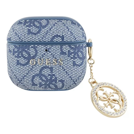 Guess 4G Strass Charm - „AirPods 4“ dėklas (mėlynas)