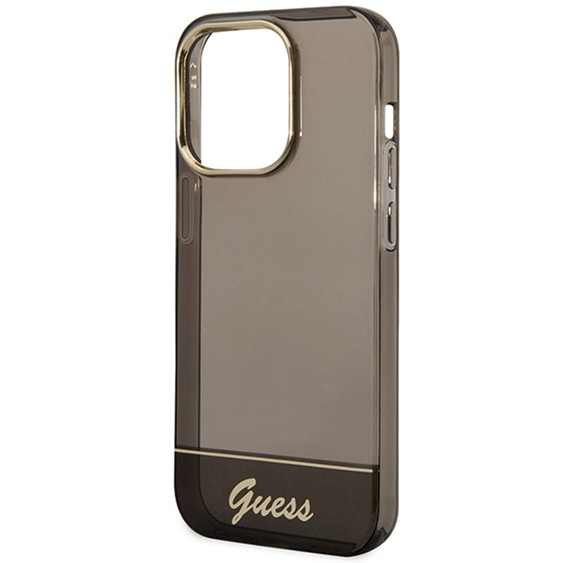 Guess Translucent – Dėklas, skirtas iPhone 14 Pro Max (juodas)