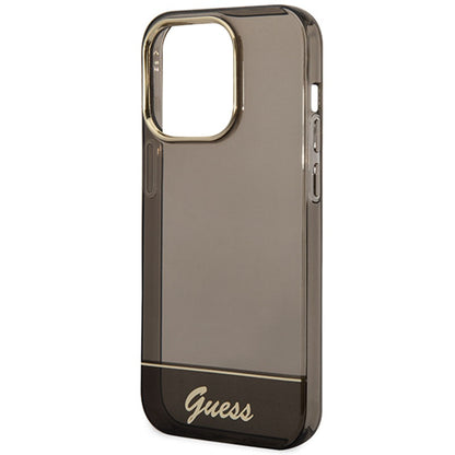 Guess Translucent – Dėklas, skirtas iPhone 14 Pro Max (juodas)