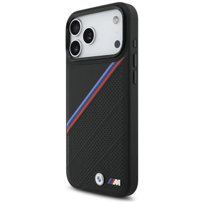 BMW M Tricolor Metal Logo MagSafe - iPhone 17 Pro Max dėklas (Juodas)