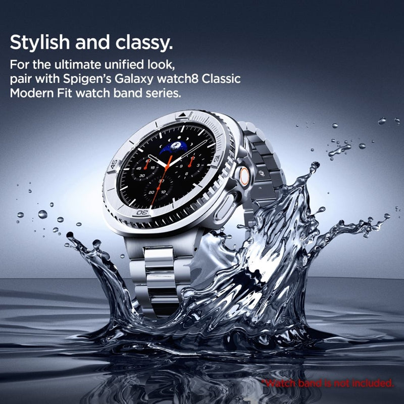 Spigen Bezel Tune Pro Pilot - Dėklas / Apsauginis rėmelis, skirtas Samsung Galaxy Watch 8 Classic 46 mm (Sidabrinis)