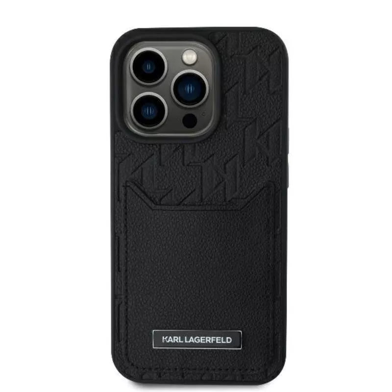 Karl Lagerfeld Kortelių Lizdai Monograma - Dėklas skirtas iPhone 16 Pro (juodas)