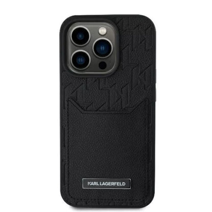 Karl Lagerfeld Kortelių Lizdai Monograma - Dėklas skirtas iPhone 16 Pro (juodas)