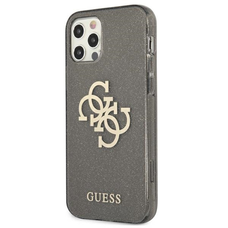 Guess Glitter 4G Big Logo – dėklas iPhone 12 Pro Max (juodas)