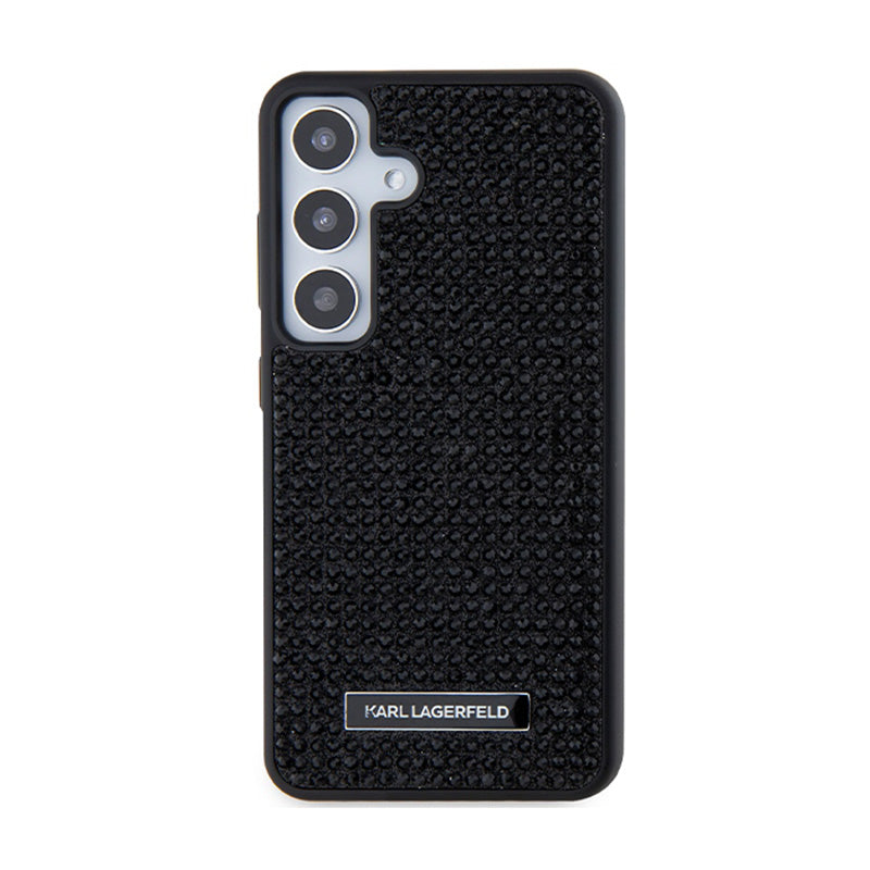 Karl Lagerfeld deimantinis metalinis logotipas – Samsung Galaxy S24 dėklas (juodas)