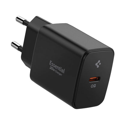 Spigen Essential EE201EU GaN - Sieninis įkroviklis USB-C 20W (juodas)