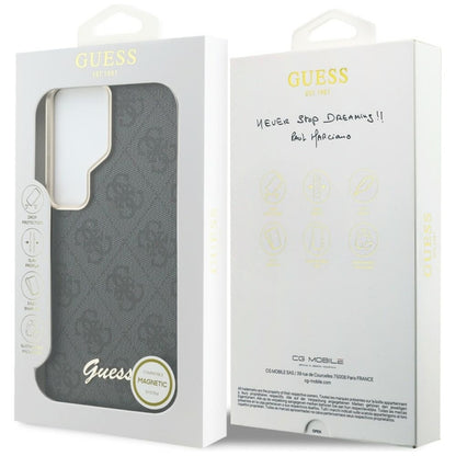 Guess 4G Script MagSafe dėklas - Samsung Galaxy S26 Ultra (juodas)