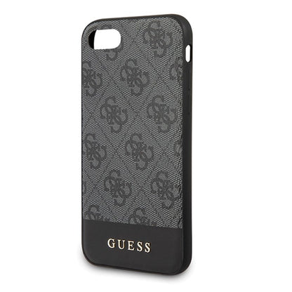 Guess 4G Bottom Stripe kolekcija – dėklas iPhone SE 2020 / 8 / 7 (pilkas)