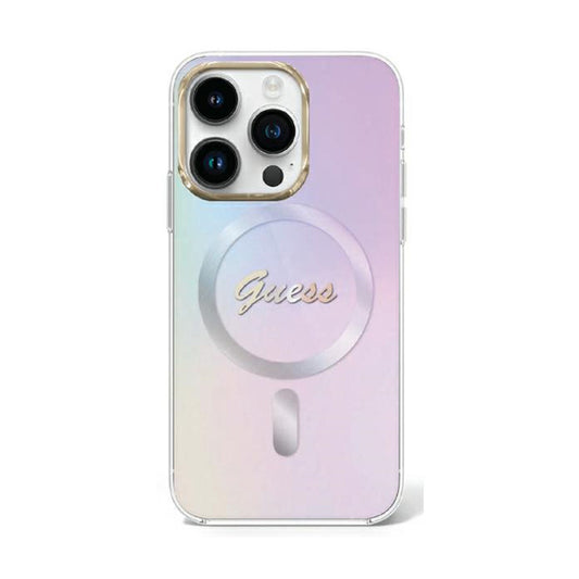 Guess IML Iridescent MagSafe – dėklas, skirtas iPhone 15 Pro Max (violetinė)