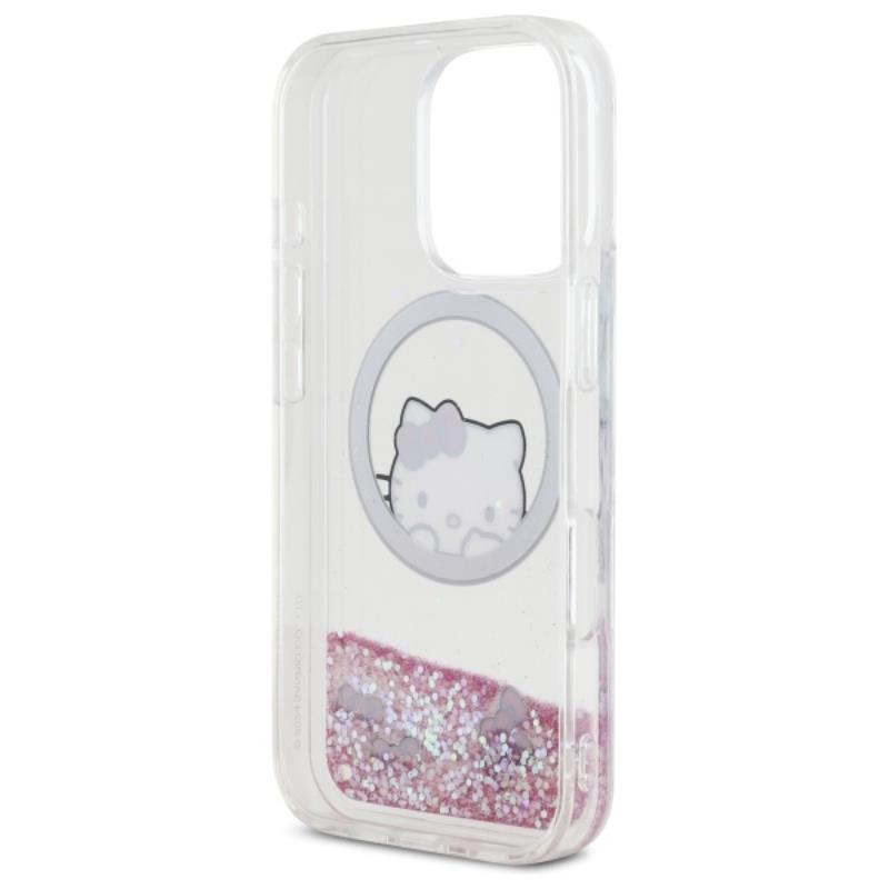 Hello Kitty Liquid Glitter Sweet Kitty Bows MagSafe – dėklas iPhone 16 Pro (baltas)