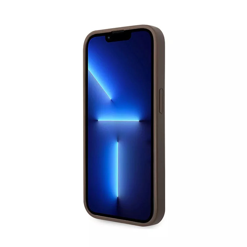 Guess 4G Big Metal Logo – dėklas, skirtas „iPhone 15 Pro Max“ (rudas)