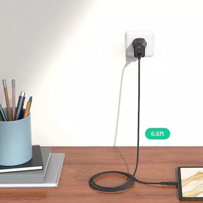 Spigen ArcStation Pro GaN-651 – USB-C sieninis įkroviklis PD 3.0 PPS 65W + USB-C laidas (juodas)