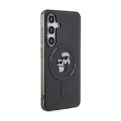 Karl Lagerfeld IML Karl & Choupette Glitter MagSafe - Samsung Galaxy S24 dėklas (juodas)
