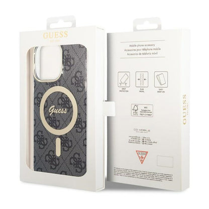 Guess 4G MagSafe – dėklas, skirtas iPhone 14 Pro Max (juodas)