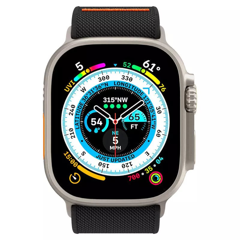 Spigen Fit Lite Ultra – dirželis, skirtas Apple Watch 42/44/45/49 mm (juodas)