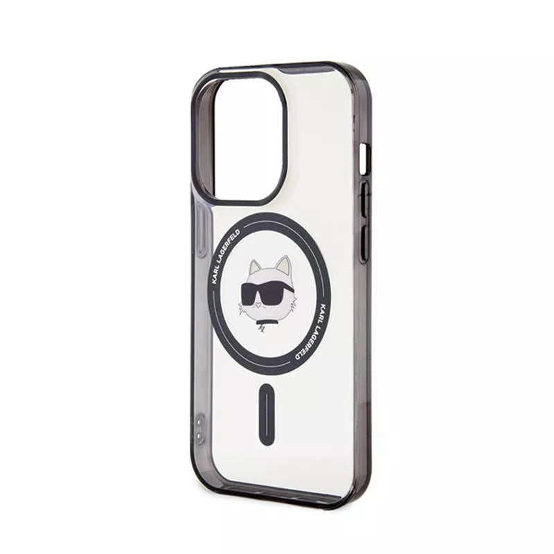 Karl Lagerfeld IML Choupette Head MagSafe - „iPhone 15 Pro Max“ dėklas (permatomas)
