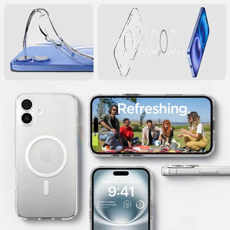 Spigen Liquid Crystal Mag MagSafe – „iPhone 16“ dėklas (skaidrus)