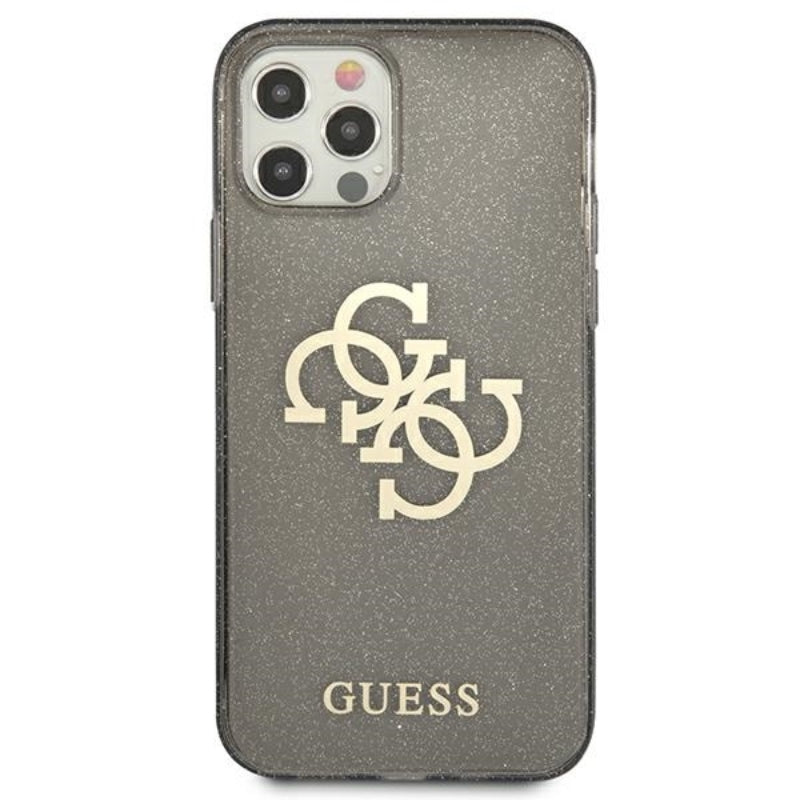 Guess Glitter 4G Big Logo – dėklas iPhone 12 Pro Max (juodas)