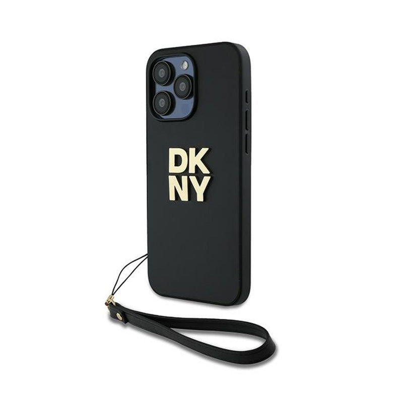 DKNY dirželis riešui su logotipu - dėklas iPhone 15 Pro Max (juodas)