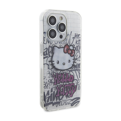 Hello Kitty IML Kitty ant plytų grafičiai – „iPhone 15 Pro Max“ dėklas (baltas)