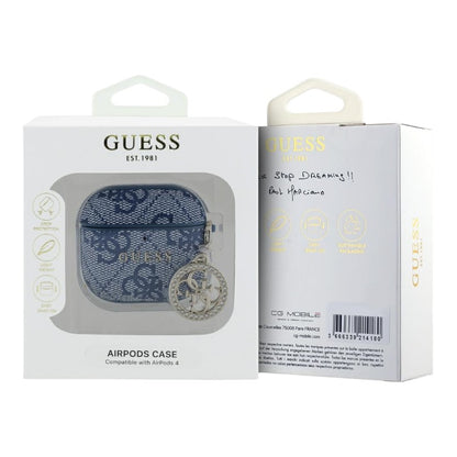 Guess 4G Strass Charm - „AirPods 4“ dėklas (mėlynas)