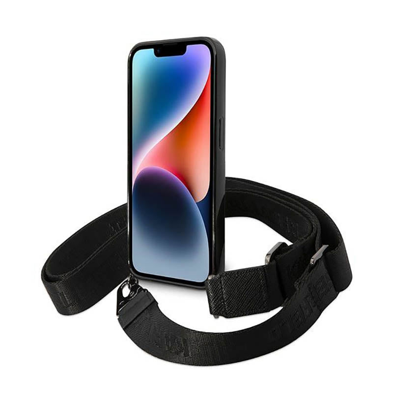 Karl Lagerfeld Color Stripes Strap – Dėklas iPhone 14 Pro (rožinis)