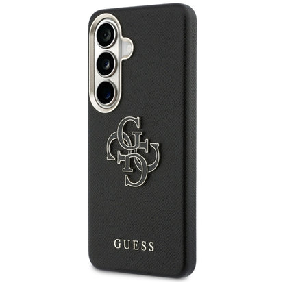 Guess Grained Big 4G Metal Logo dėklas - Samsung Galaxy S26 dėklas (juodas)