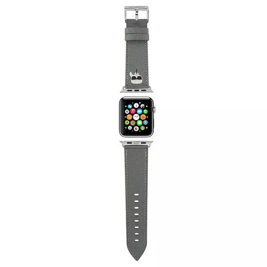 Karl Lagerfeld silikoninis dirželis su Karlo galva – laikrodžio dirželis „Apple Watch“ 38/40/41 mm (juodas)