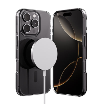 Crong Clear MAG Pro – iPhone 16 Pro Max dėklas su MagSafe (juodas)