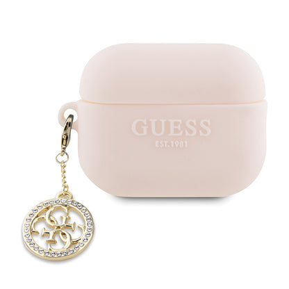Guess 3D Rubber 4G Diamond Charm – dėklas skirtas AirPods Pro 2 (rožinis)