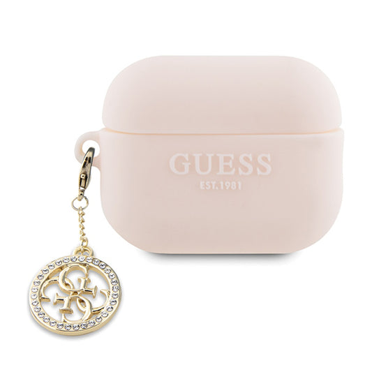 Guess 3D Rubber 4G Diamond Charm – dėklas skirtas AirPods Pro 2 (rožinis)