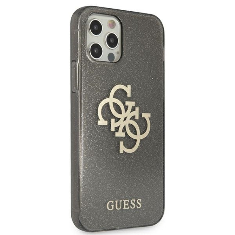 Guess Glitter 4G Big Logo – dėklas iPhone 12 Pro Max (juodas)