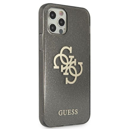 Guess Glitter 4G Big Logo – dėklas iPhone 12 Pro Max (juodas)