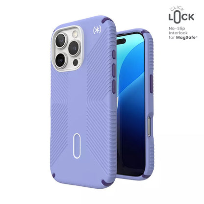 Speck Presidio2 Grip ClickLock & MagSafe – dėklas iPhone 16 Pro (Future Lavender / Cassis Purple / White)
