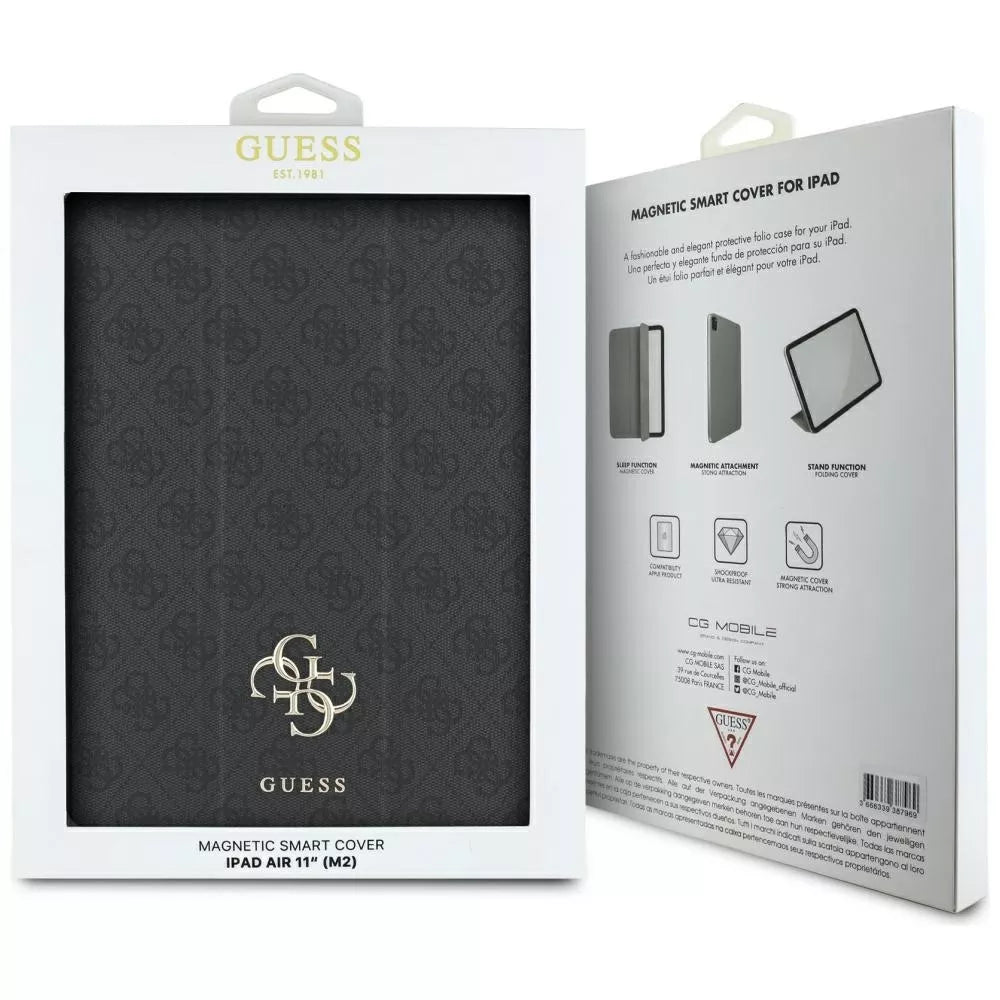 Guess Magnetic 4G Big Logo – dėklas iPad Air 11" M3 (2025) / iPad Air 11" M2 (2024) (juodas)