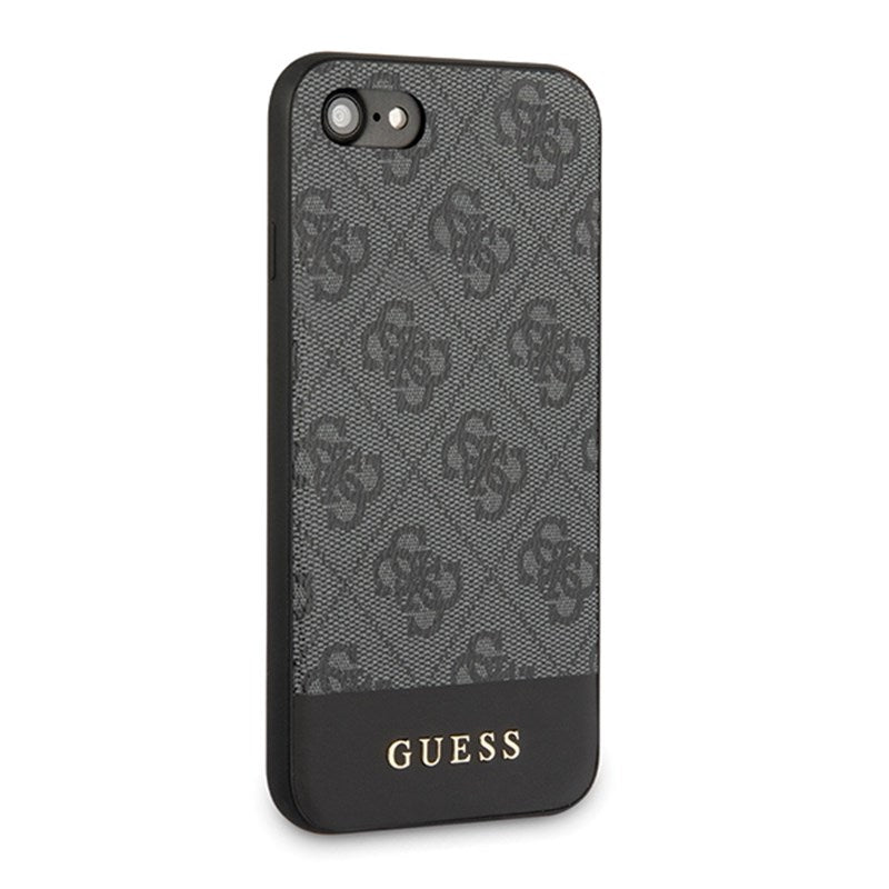 Guess 4G Bottom Stripe kolekcija – dėklas iPhone SE 2020 / 8 / 7 (pilkas)