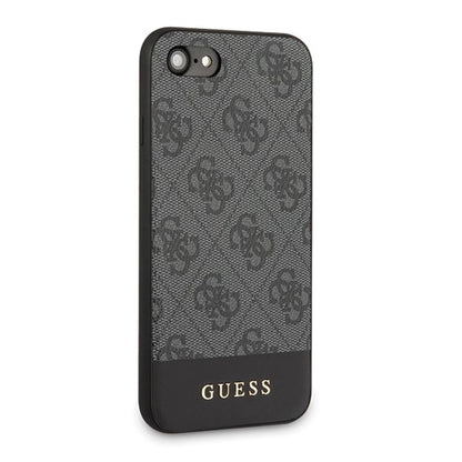 Guess 4G Bottom Stripe kolekcija – dėklas iPhone SE 2020 / 8 / 7 (pilkas)