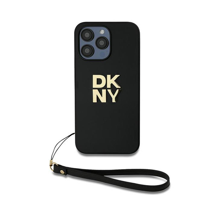 DKNY dirželis riešui su logotipu - dėklas iPhone 15 Pro Max (juodas)